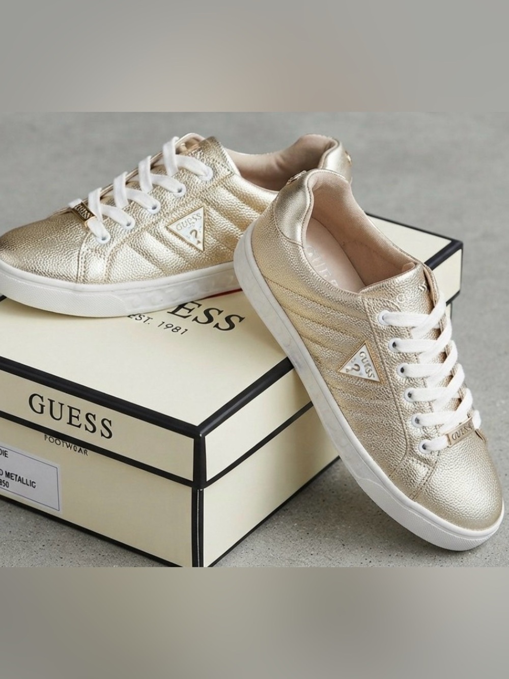 Guess Metallic Gold Low-Top Sneakers